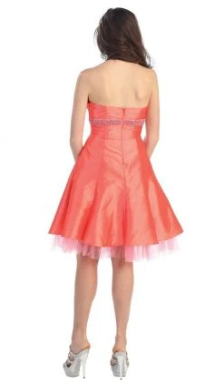 May Queen - Strapless Pleated Bodice Empire Cocktail Dress