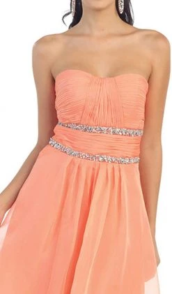 May Queen - Strapless Ruched Sweetheart A-Line Cocktail Dress