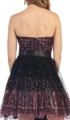 May Queen - Strapless Straight Mesh Cocktail Dress 11 May Queen - Strapless Straight Mesh Cocktail Dress