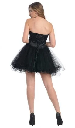 Cocktail Dresses May Queen - Strapless Sweetheart Corset Cocktail Dress MQ 873 13 Cocktail Dresses May Queen - Strapless Sweetheart Corset Cocktail Dress MQ 873