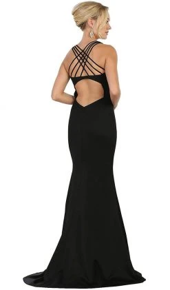 May Queen - Strappy Fitted Plunging Trumpet Prom Dress Formal Gowns 16 May Queen - Strappy Fitted Plunging Trumpet Prom Dress Formal Gowns