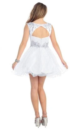 May Queen - Stunning Beaded Illusion Neck Cocktail Dress