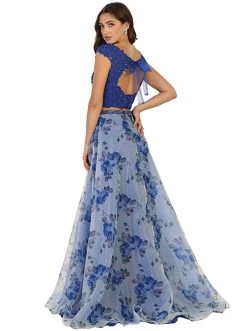 Formal Gowns May Queen - Two Piece Beaded Lace Floral Print Evening Gown 10 Formal Gowns May Queen - Two Piece Beaded Lace Floral Print Evening Gown