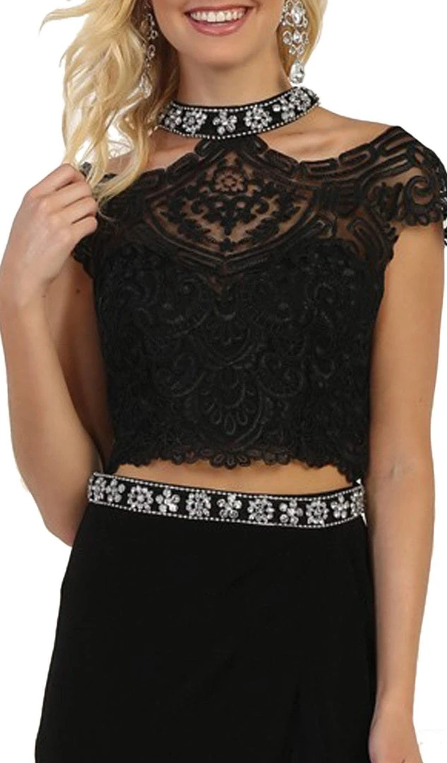 May Queen - Two Piece Bedazzled Sheath Evening Dress Formal Gowns 4 May Queen - Two Piece Bedazzled Sheath Evening Dress Formal Gowns