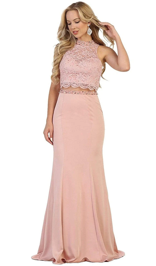 Formal Gowns May Queen - Two Piece Embellished Sheath Evening Dress 3 Formal Gowns May Queen - Two Piece Embellished Sheath Evening Dress