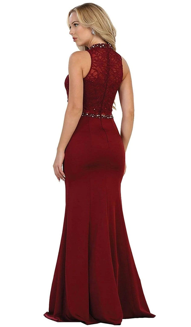 Formal Gowns May Queen - Two Piece Embellished Sheath Evening Dress 8 Formal Gowns May Queen - Two Piece Embellished Sheath Evening Dress