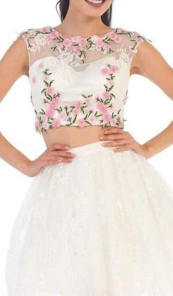 Cocktail Dresses May Queen - Two-Piece Floral Lace Applique Cocktail Dress 7 Cocktail Dresses May Queen - Two-Piece Floral Lace Applique Cocktail Dress