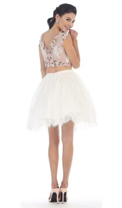 Cocktail Dresses May Queen - Two-Piece Floral Lace Applique Cocktail Dress 8 Cocktail Dresses May Queen - Two-Piece Floral Lace Applique Cocktail Dress