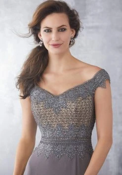 MGNY By Mori Lee - 71720 Embroidered Off-Shoulder Trumpet Dress Formal Gowns