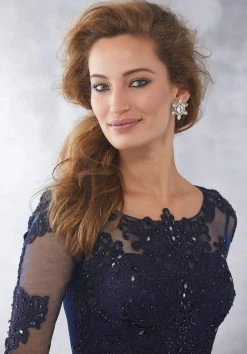 MGNY By Mori Lee - 71726 Embroidered Scoop Neck Sheath Dress