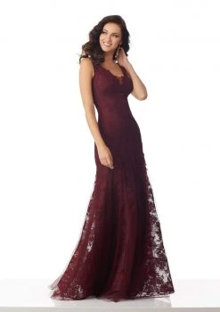 MGNY By Mori Lee - 71827 Beaded Appliqued Plunging V-Neck Dress 12 MGNY By Mori Lee - 71827 Beaded Appliqued Plunging V-Neck Dress