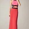 MIGNON - VM918BL Halter Color Block Cutout Gown