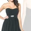 Milano Formals E1573 Strapless Sweetheart Neckline Pleated Chiffon Cocktail Dress - 1 Pc. Black In Size 4 Available