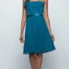 Milano Formals - Floral Accented Strapless A-Line Dress E1379 - 1 Pc. Peacock In Size 4 Available Cocktail Dresses