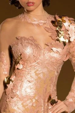 MNM Couture - 2165 Lace Illusion High Trumpet Dress Formal Gowns