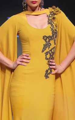 MNM Couture - 2290 Embellished High Neck Trumpet Dress Formal Gowns