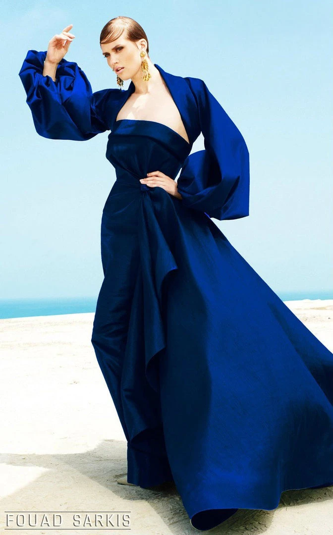 Formal Gowns MNM Couture - 2332 Fabulous Balloon Sleeved Evening Gown 3 Formal Gowns MNM Couture - 2332 Fabulous Balloon Sleeved Evening Gown