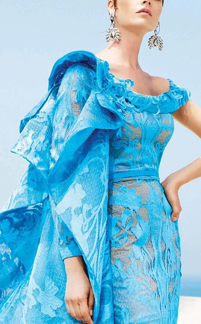 MNM Couture - 2341 Laced Bateau Neck Sheath Dress 6 MNM Couture - 2341 Laced Bateau Neck Sheath Dress