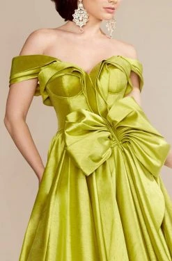 MNM Couture - 2343 Fabulous Off Shoulder Bow Accent Ballgown