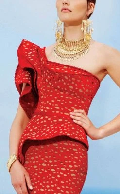 MNM Couture - 2344 Peplum Fantasy Asymmetric Mermaid Gown