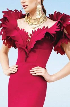 MNM Couture - 2346 Lavish Leaves Ruffled Mermaid Gown