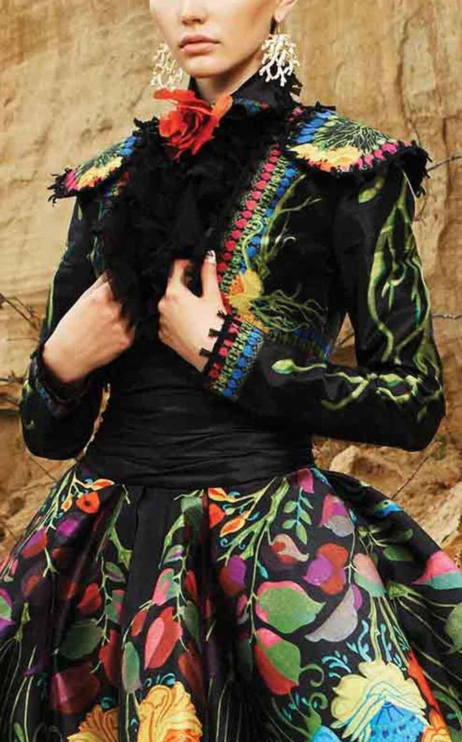 Cocktail Dresses MNM Couture - 2355 Fantasy Floral Cocktail Dress With Bolero Jacket 4 Cocktail Dresses MNM Couture - 2355 Fantasy Floral Cocktail Dress With Bolero Jacket