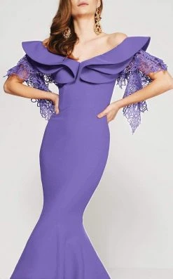 MNM Couture - 2365 Layered Off Shoulder Mermaid Dress