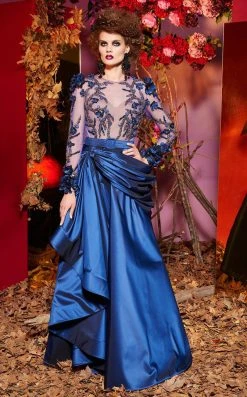 MNM Couture - 2431 Bedazzled Sheer Jewel A-line Gown