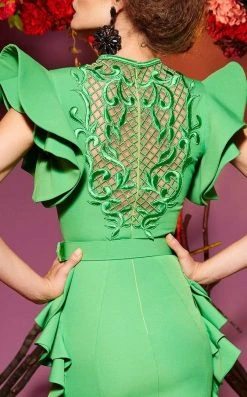 MNM Couture - 2432 Embroidered Lattice Illusion Cascade Mermaid Gown Formal Gowns 7 MNM Couture - 2432 Embroidered Lattice Illusion Cascade Mermaid Gown Formal Gowns