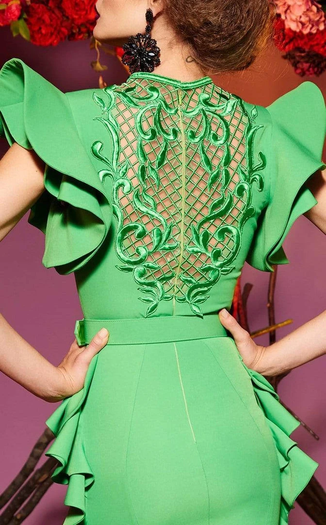 MNM Couture - 2432 Embroidered Lattice Illusion Cascade Mermaid Gown Formal Gowns 5 MNM Couture - 2432 Embroidered Lattice Illusion Cascade Mermaid Gown Formal Gowns