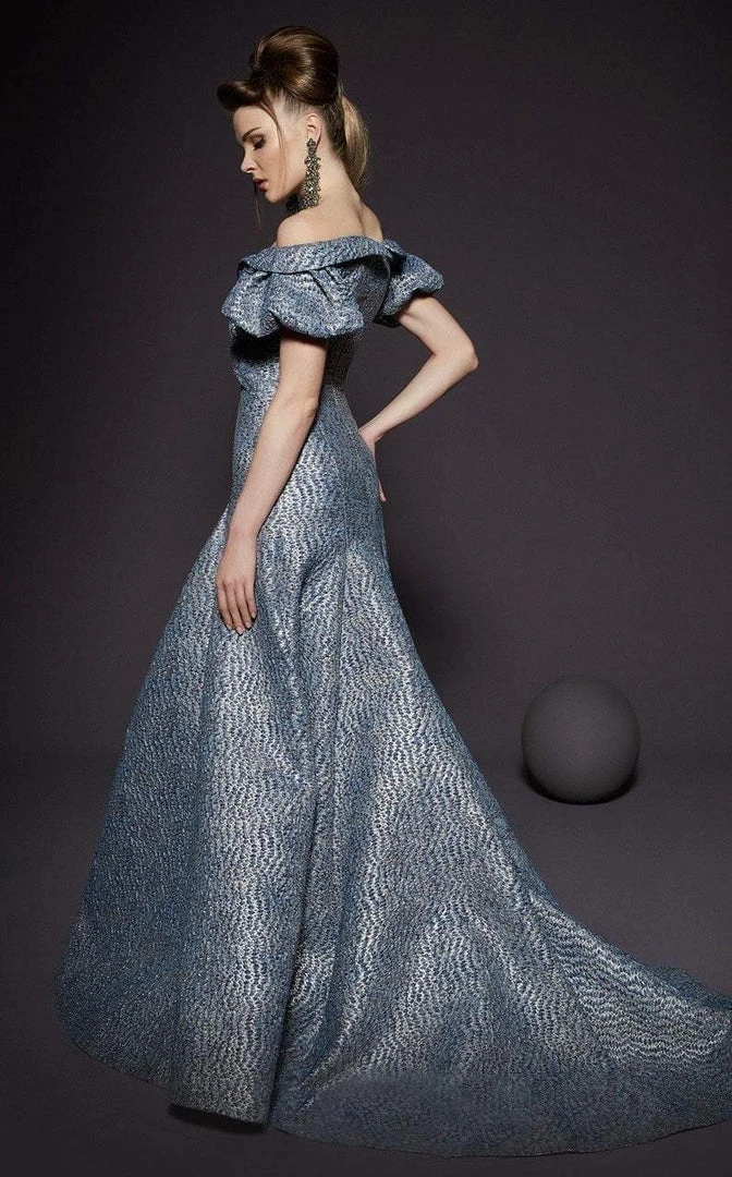 MNM Couture - 2443 Off-Shoulder Brocade Trumpet Dress 4 MNM Couture - 2443 Off-Shoulder Brocade Trumpet Dress