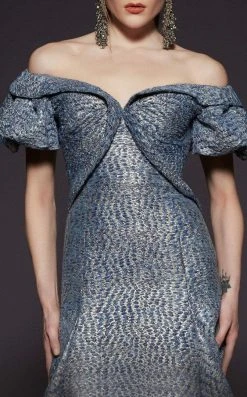 MNM Couture - 2443 Off-Shoulder Brocade Trumpet Dress 7 MNM Couture - 2443 Off-Shoulder Brocade Trumpet Dress