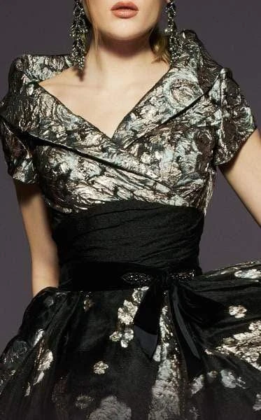 MNM COUTURE - 2453 Cap Sleeve A-line Dress With Train Formal Gowns 5 MNM COUTURE - 2453 Cap Sleeve A-line Dress With Train Formal Gowns