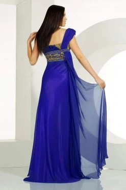 Formal Gowns MNM Couture - 5699 One Shoulder Draped Long Gown