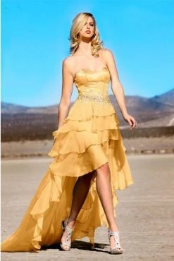 MNM Couture - 7017 Jeweled Sweetheart High Low A-line Dress 10 MNM Couture - 7017 Jeweled Sweetheart High Low A-line Dress