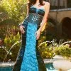 Formal Gowns MNM Couture - 7165 Shear Beaded Strapless Mermaid Dress
