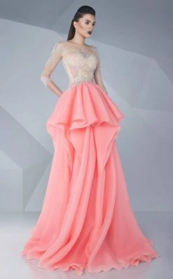 Formal Gowns MNM Couture - Crystal Festooned Illusion Gown G0600 6 Formal Gowns MNM Couture - Crystal Festooned Illusion Gown G0600