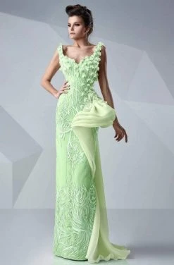 MNM Couture - Embroidered Petals Sheath Gown G0654