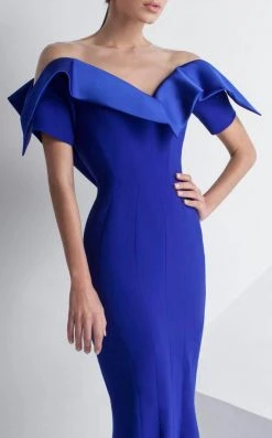 MNM Couture - Folded Off-Shoulder Mermaid Gown G0782 Formal Gowns