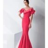 Formal Gowns MNM Couture - G0782 Folded Off-Shoulder Mermaid Gown - 1 Pc Coral In Size 6 Available 1 Formal Gowns MNM Couture - G0782 Folded Off-Shoulder Mermaid Gown - 1 Pc Coral In Size 6 Available