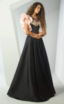 MNM Couture - G0889 Floral And Stone Embellished A-line Gown