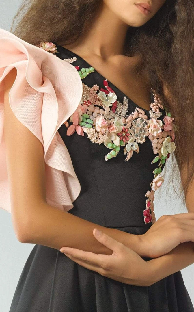 MNM Couture - G0889 Floral And Stone Embellished A-line Gown 4 MNM Couture - G0889 Floral And Stone Embellished A-line Gown