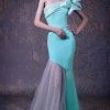 MNM COUTURE - G1010 Ruffled Asymmetric Trumpet Dress