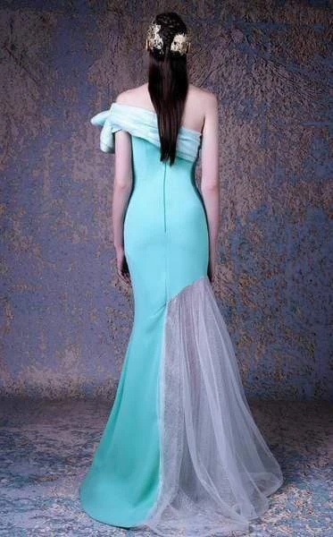 MNM COUTURE - G1010 Ruffled Asymmetric Trumpet Dress 4 MNM COUTURE - G1010 Ruffled Asymmetric Trumpet Dress