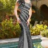 Formal Gowns MNM Couture - JD005 Embellished Square Neck Sheath Dress 1 Formal Gowns MNM Couture - JD005 Embellished Square Neck Sheath Dress
