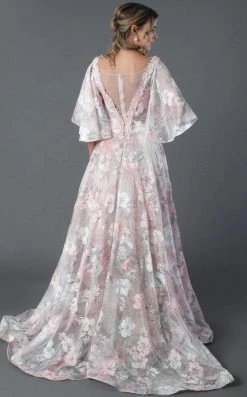 Formal Gowns MNM Couture - K3522 Floral Applique Illusion Bateau Ballgown
