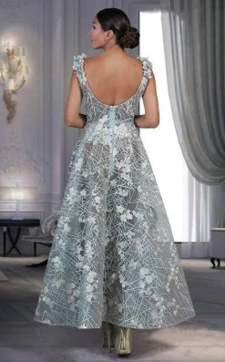 MNM Couture - K3540 Sleeveless Floral Scoop Pleated Long Gown Formal Gowns