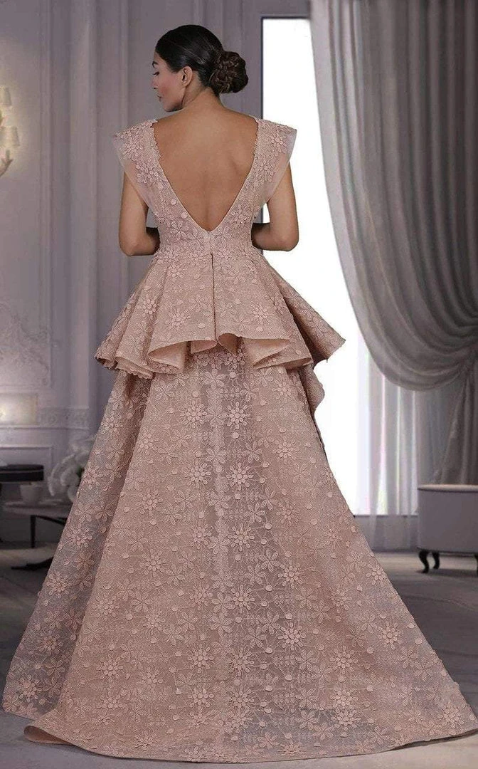 MNM Couture - K3544 Floral Applique Embellished Evening Gown 4 MNM Couture - K3544 Floral Applique Embellished Evening Gown