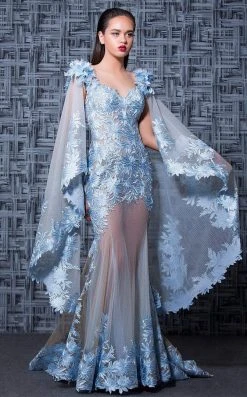 MNM Couture - K3570 Floral Applique Sweetheart Trumpet Dress