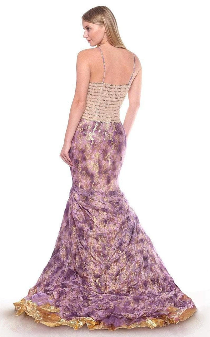 MNM Couture - KH073 Beads And Rhinestone Embellished Mermaid Gown Formal Gowns 4 MNM Couture - KH073 Beads And Rhinestone Embellished Mermaid Gown Formal Gowns